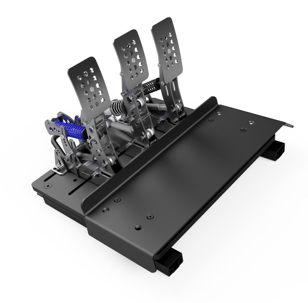 Pedal slider baseplate with heel plate