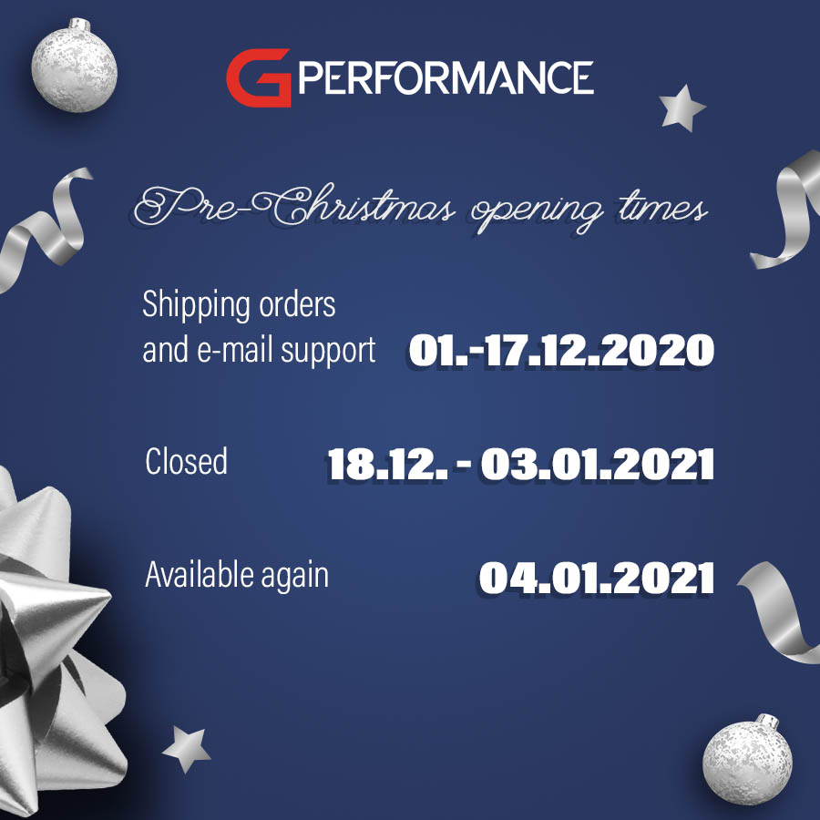 Christmas opening times - G-Performancesquare