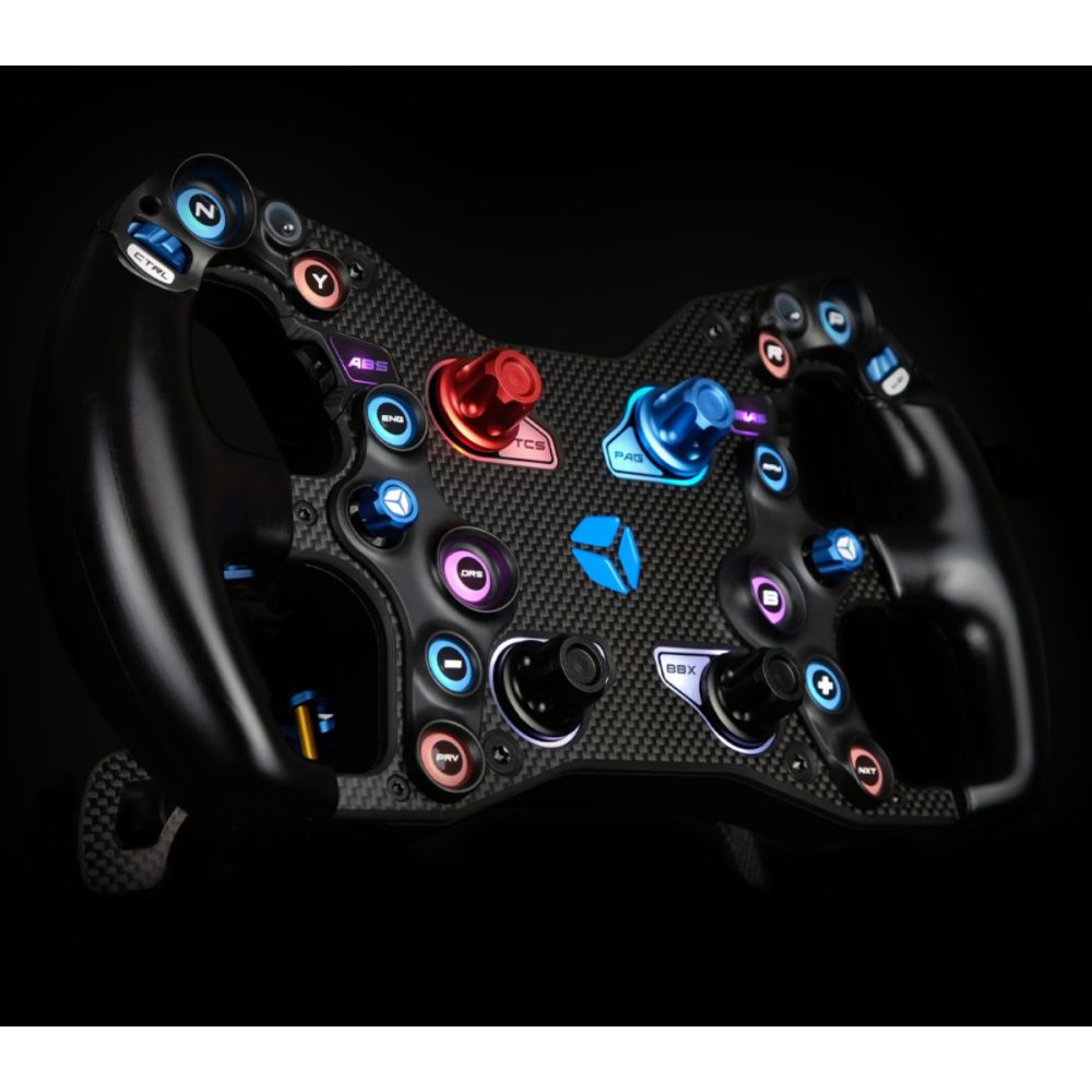 Cube Controls F-Pro sim racing wheel - iso view - G-Performance