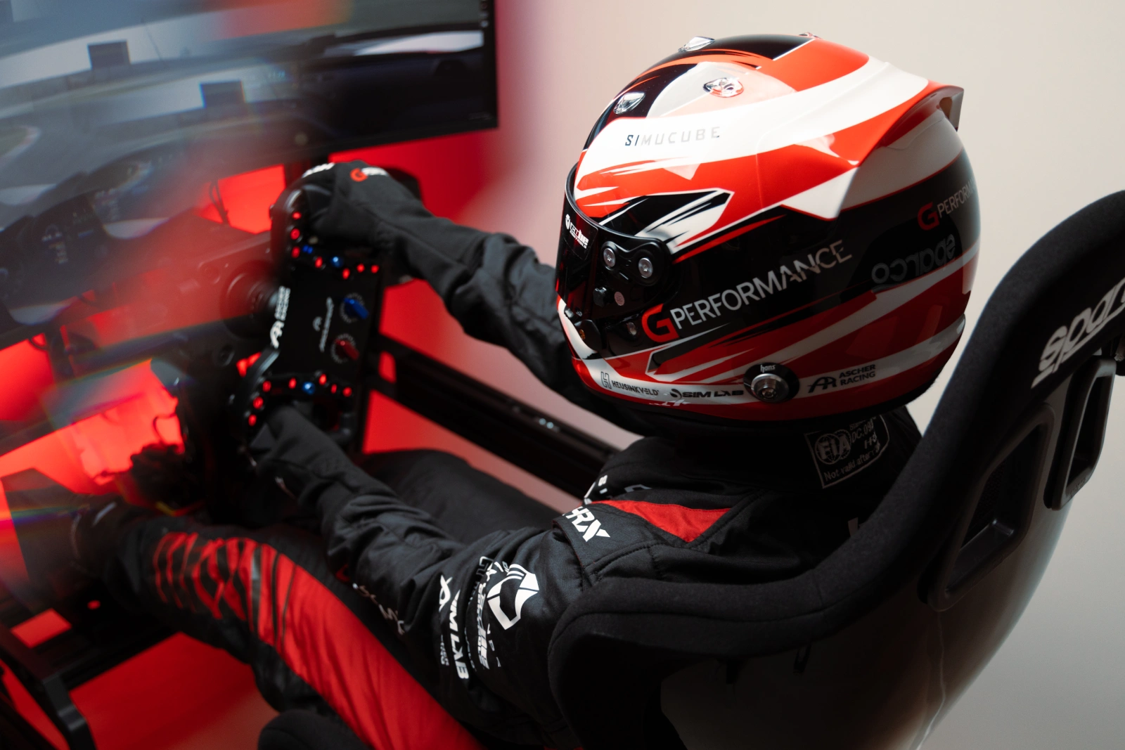 G-Performance racing driver in the sim