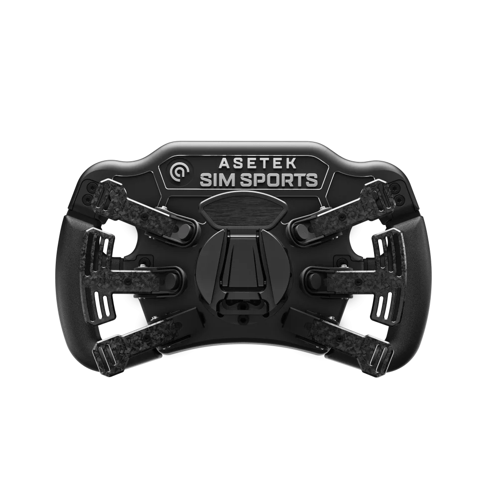 Asetek Invicta button box carbon black with LMP handles Black Grey - front view (1)