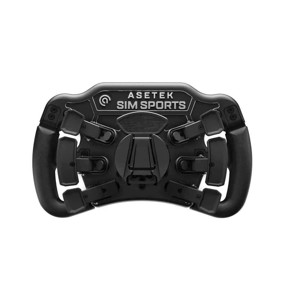 Asetek Invicta button box carbon black with LMP handles stadard shifters - rear view